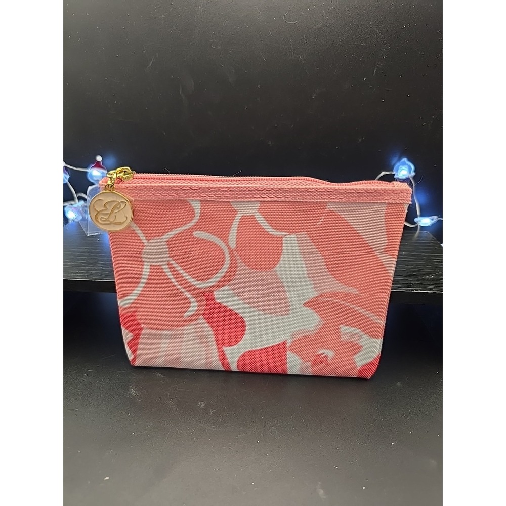 Estee Lauder 6" X 5" Zippered Make‎ Up Bag Pinks /White